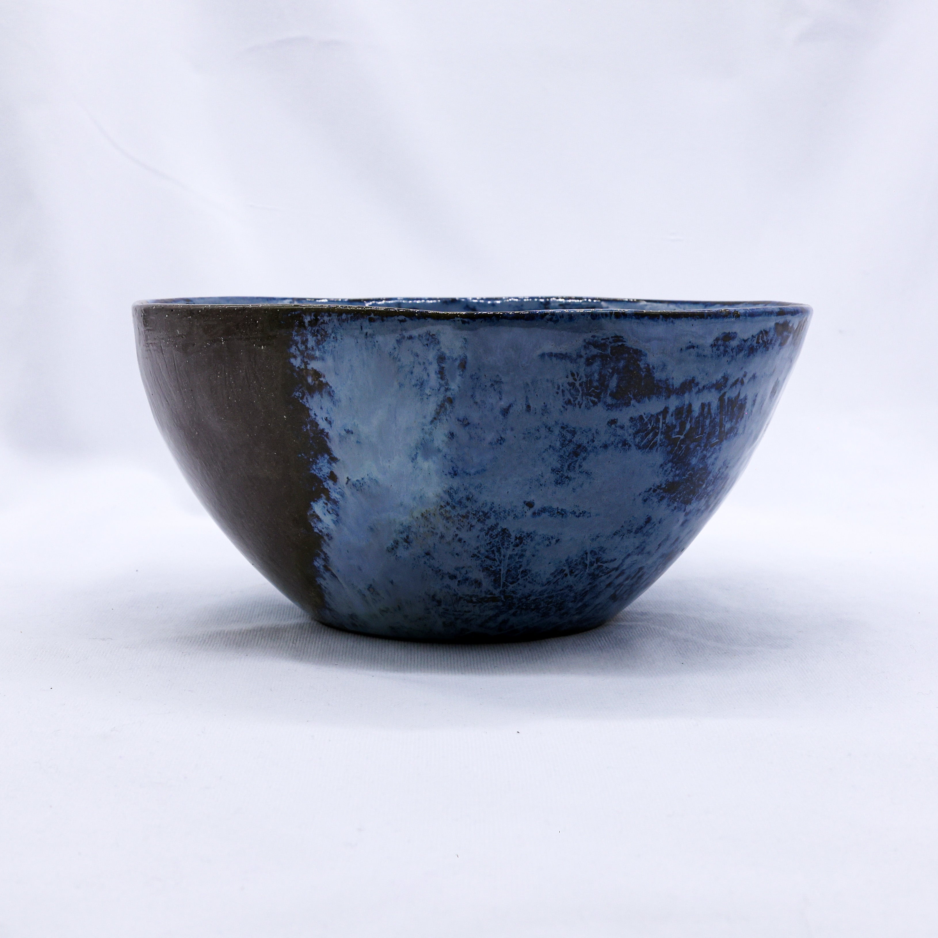 Large Smoked Grey Cold Aegean Fade Handmade Ceramic Stoneware Dinner Bowl