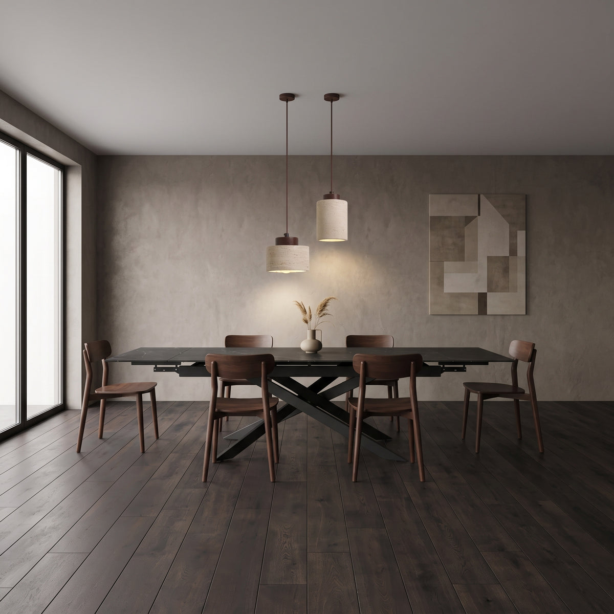 Kanso Sintered Stone Extending Dining Table
