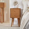 Scandinavian Light Walnut Logan Narrow Bedside Table