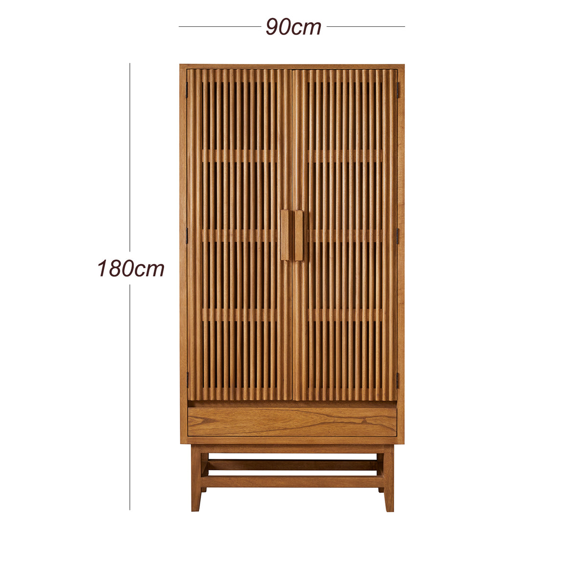 Wooden Oak 2 Door Wardrobe with Drawer | Fishe and Lilly | Melia