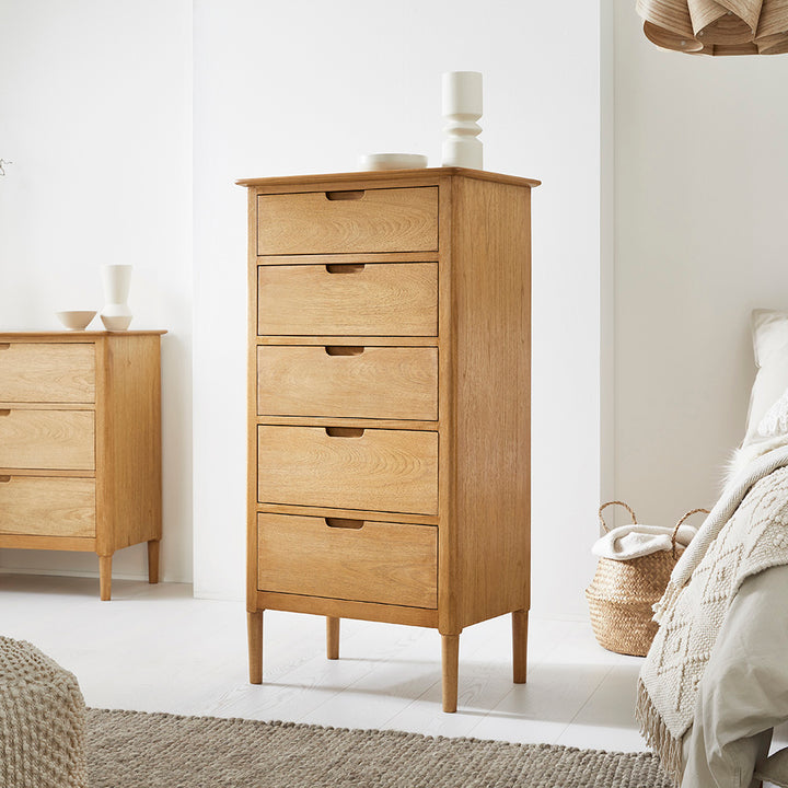 Tall Chest of Drawers in Oak – Fishe and Lilly