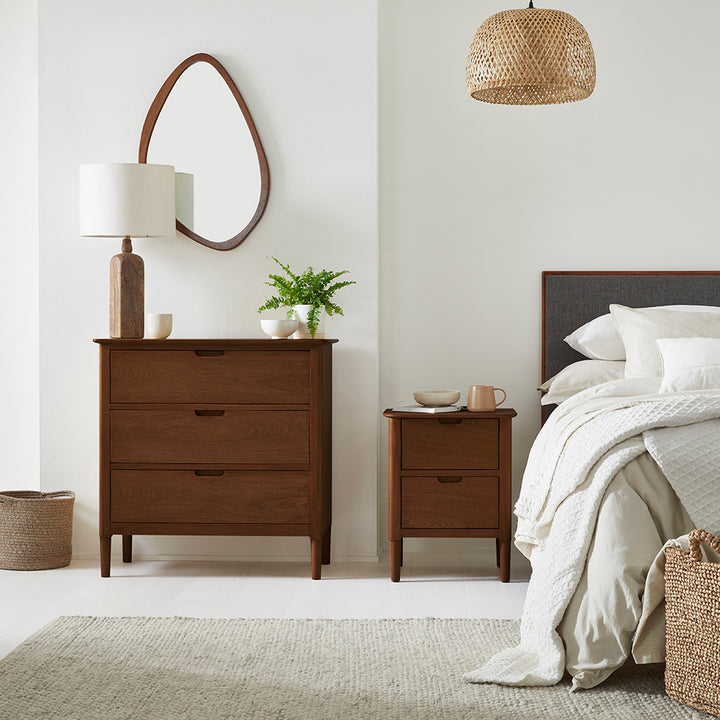 Norway Walnut Chest of 3 Drawers Fishe and Lilly