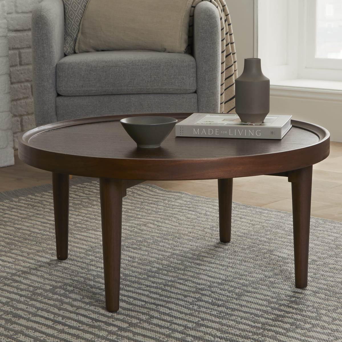Norway Dark Walnut Round Coffee Table