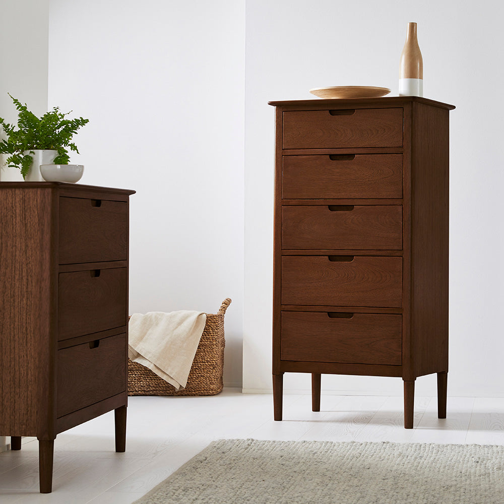 Walnut tall dresser discount