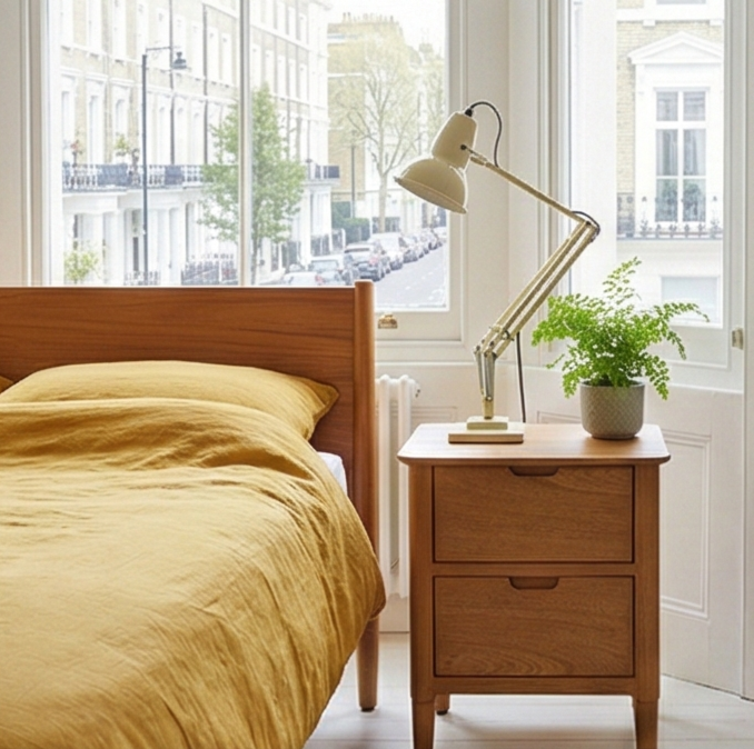 Norway Oak Wooden Bedside Table