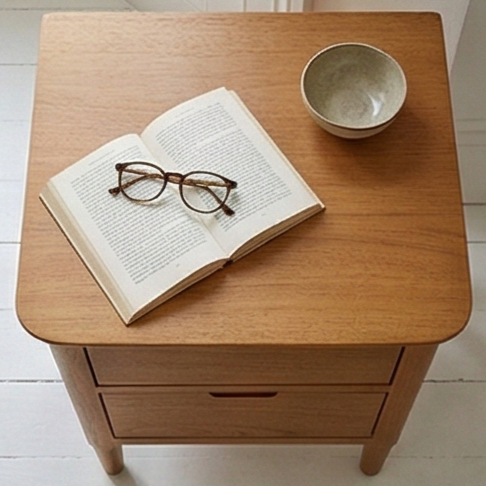 Norway Oak Wooden Bedside Table