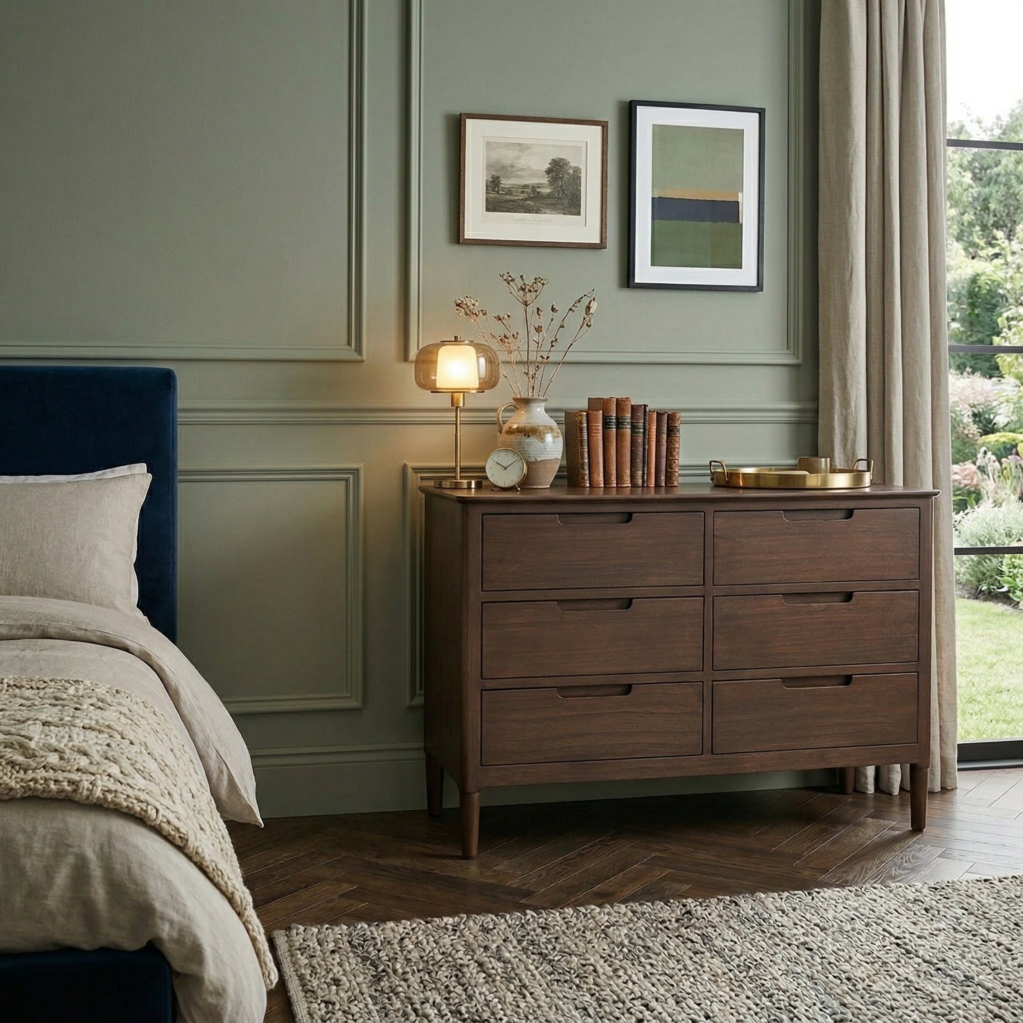 Norway Dark Walnut 6 Drawer Chest of Drawers