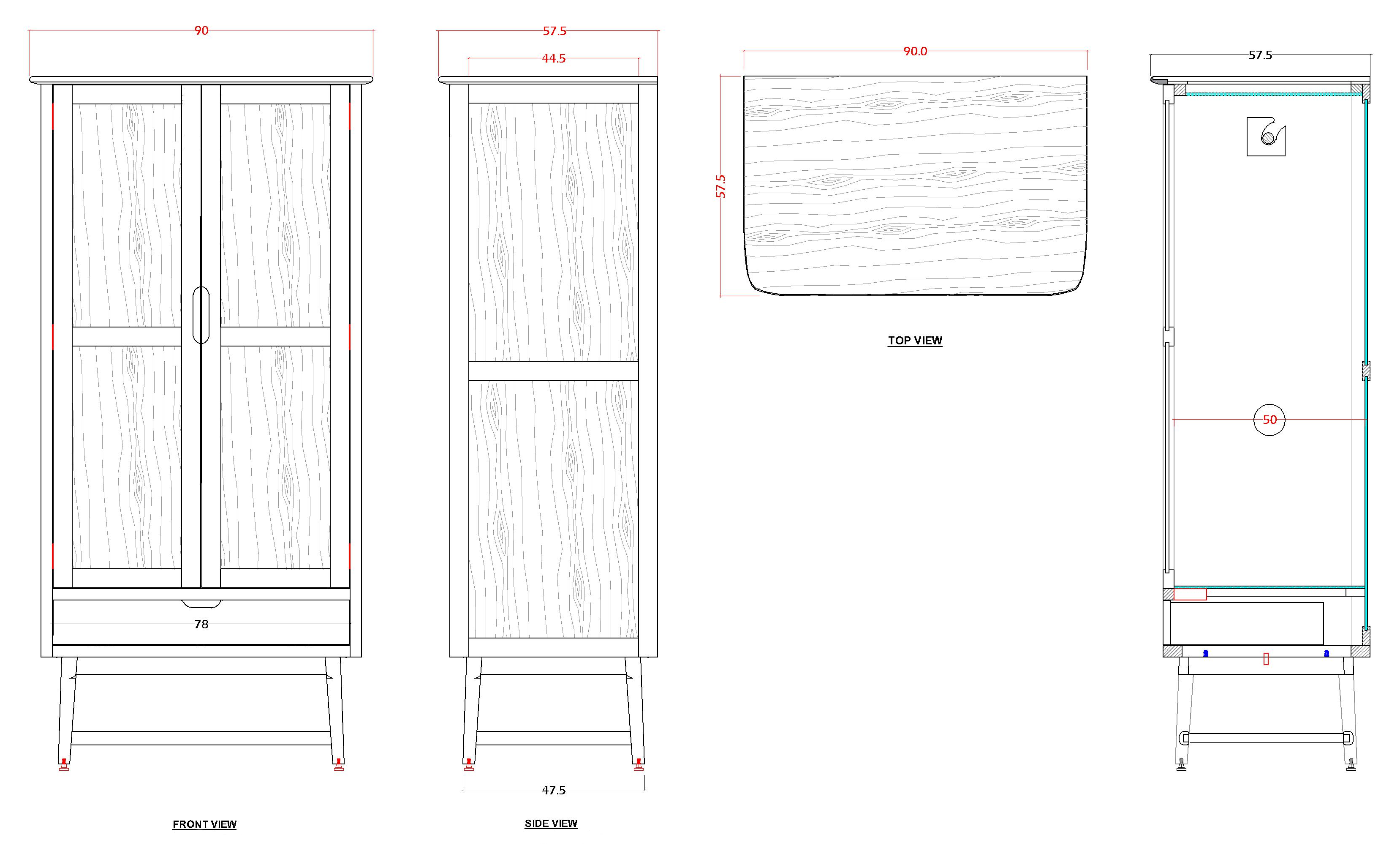 Norway Dark Walnut Wardrobe