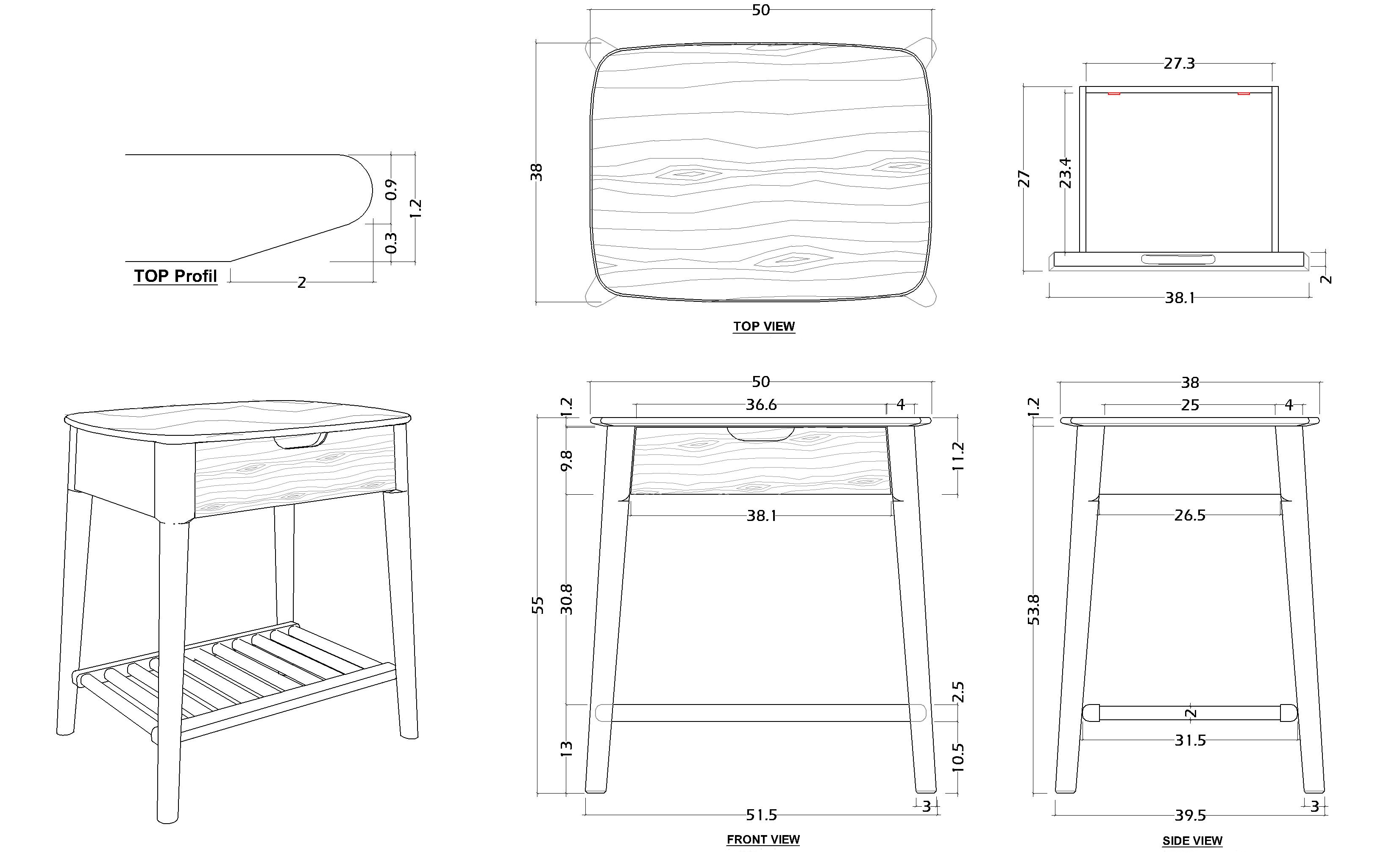Norway Oak Side Table
