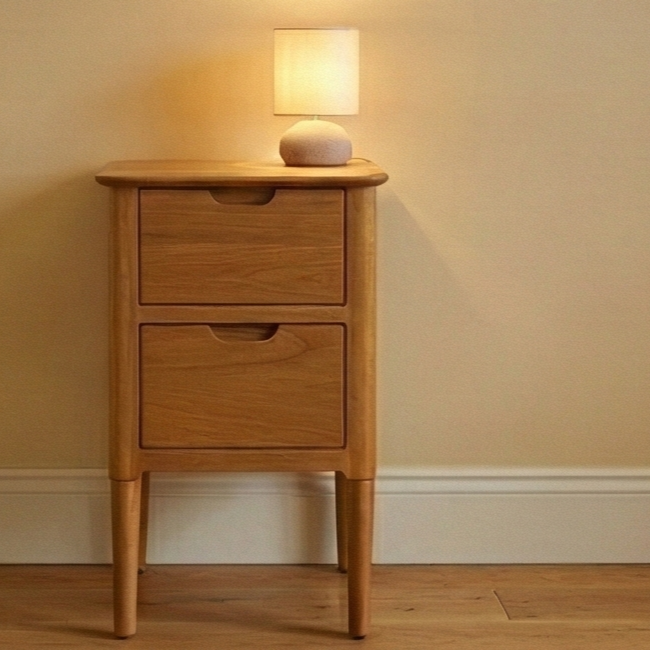 Norway Narrow Oak Bedside Table