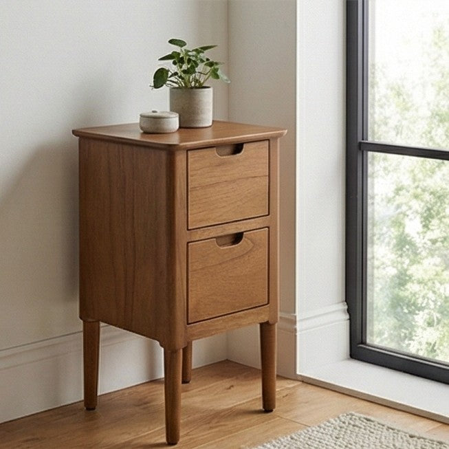 Norway Narrow Smoked Oak Bedside Table
