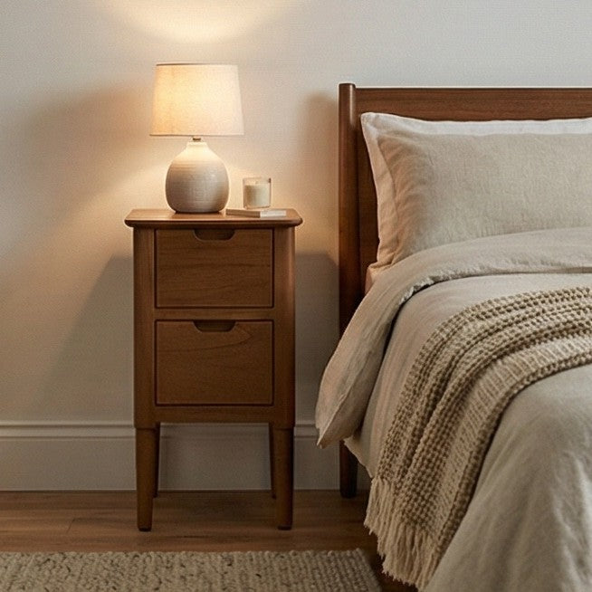 Norway Narrow Smoked Oak Bedside Table