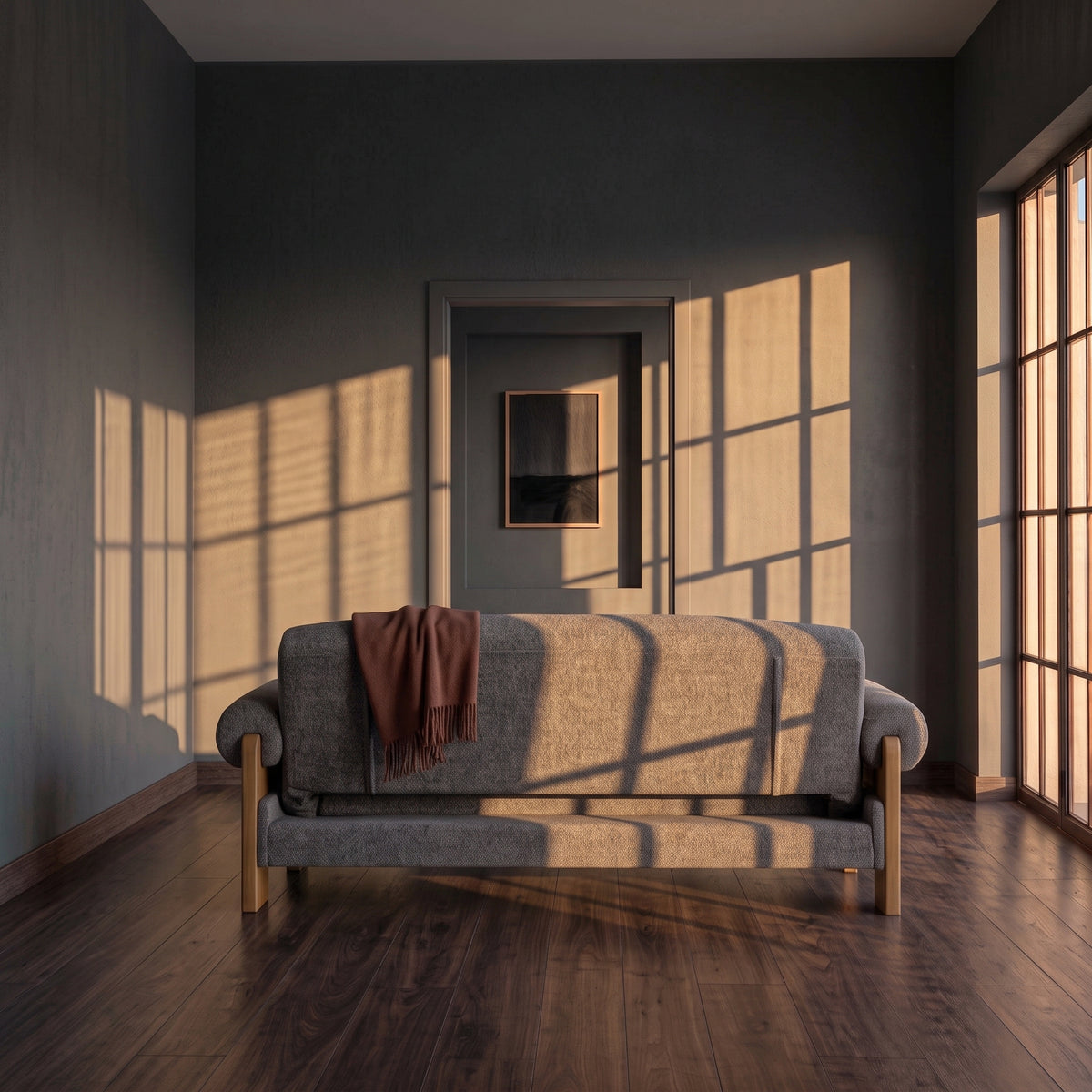 Norway Mid-Century Modern Sofa Bed, Grey