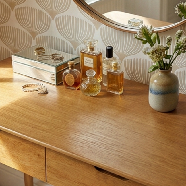 Norway 2 Drawer Wooden Dressing Table and Desk