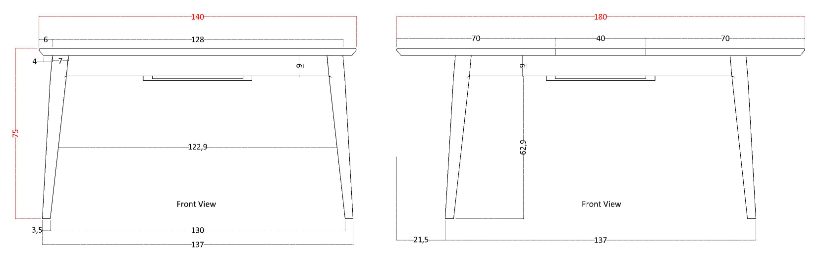 Norway Dark Walnut Extending Dining Table