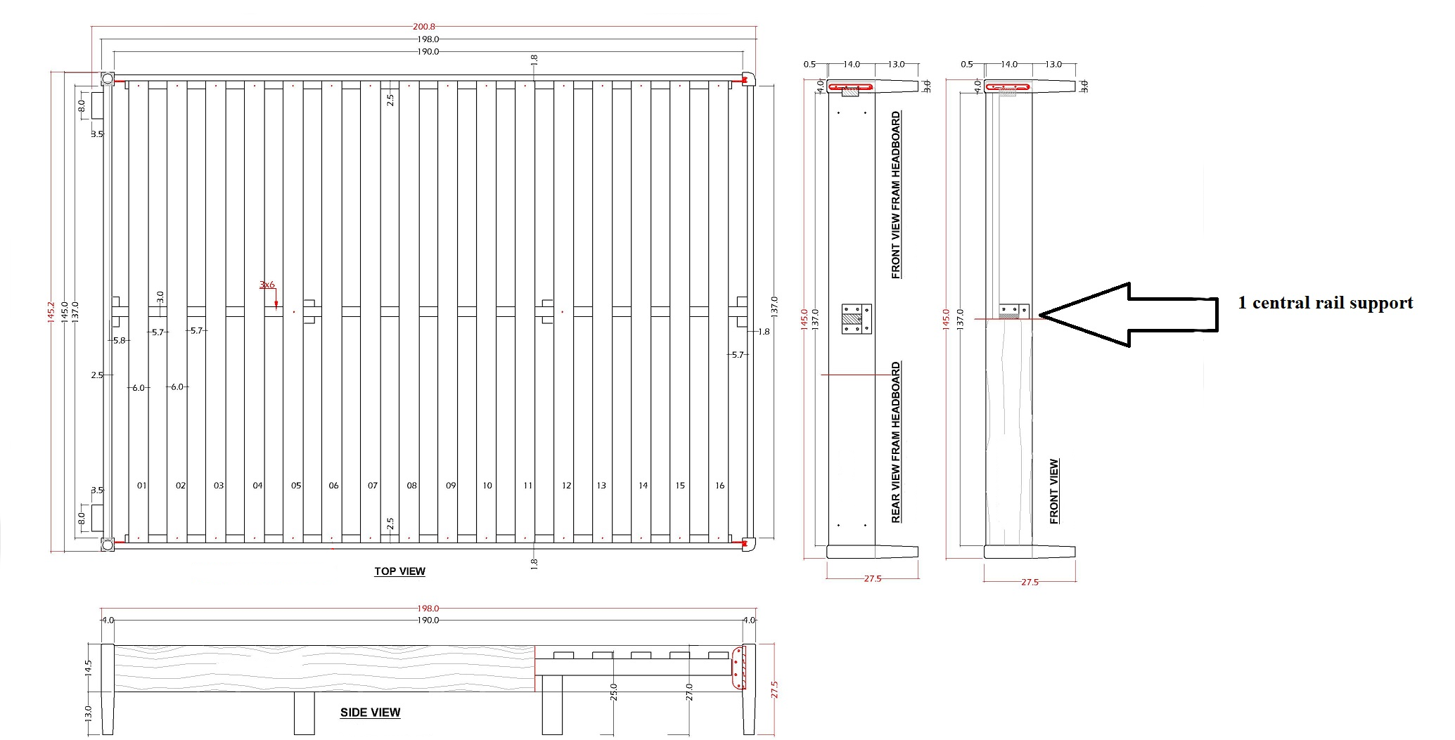 Norway Dark Walnut Double Bed Frame