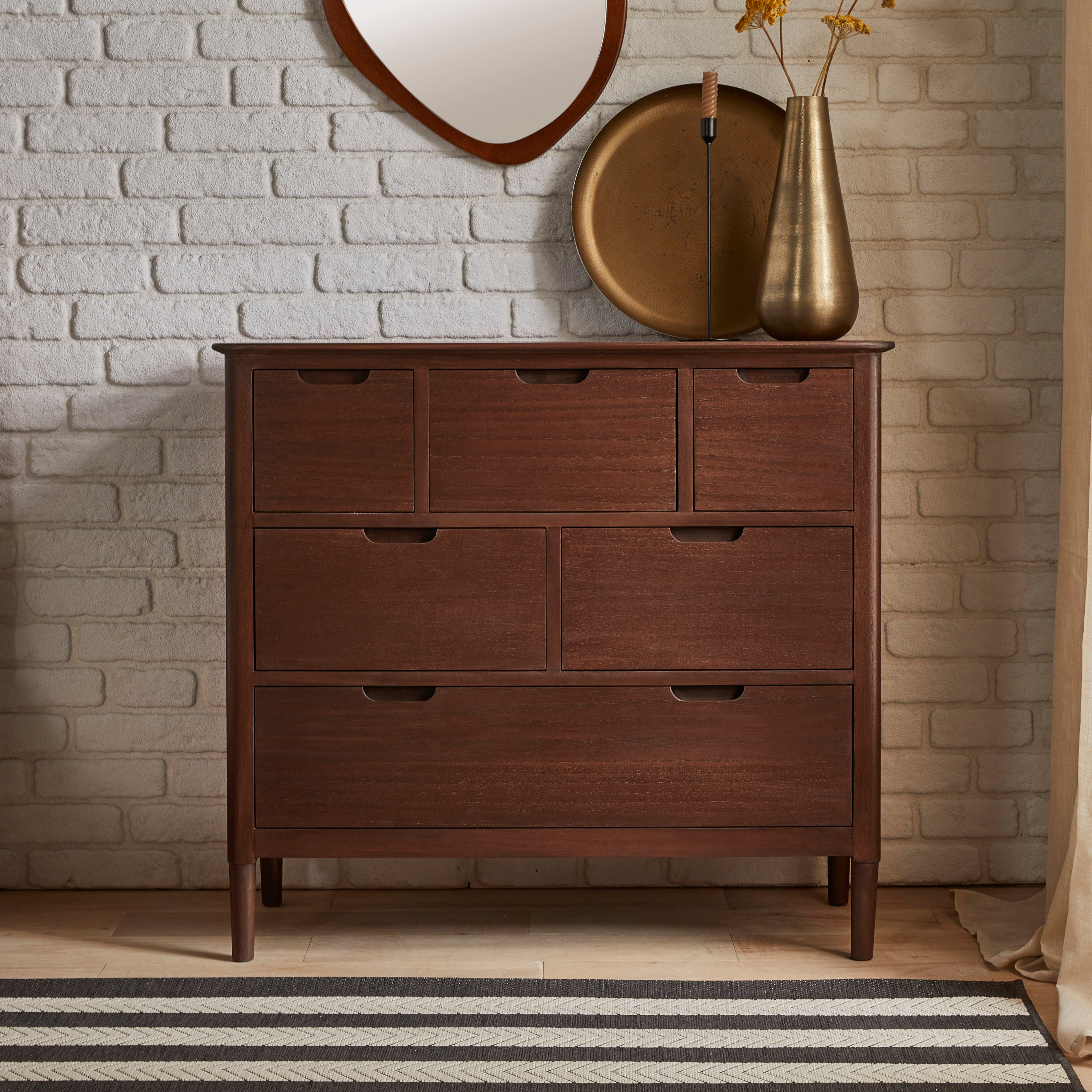 Norway Dark Walnut 3-2-1 Graduated Chest of Drawers