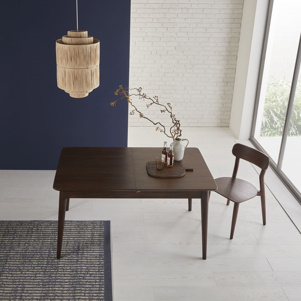 Norway Dark Walnut Extending Dining Table