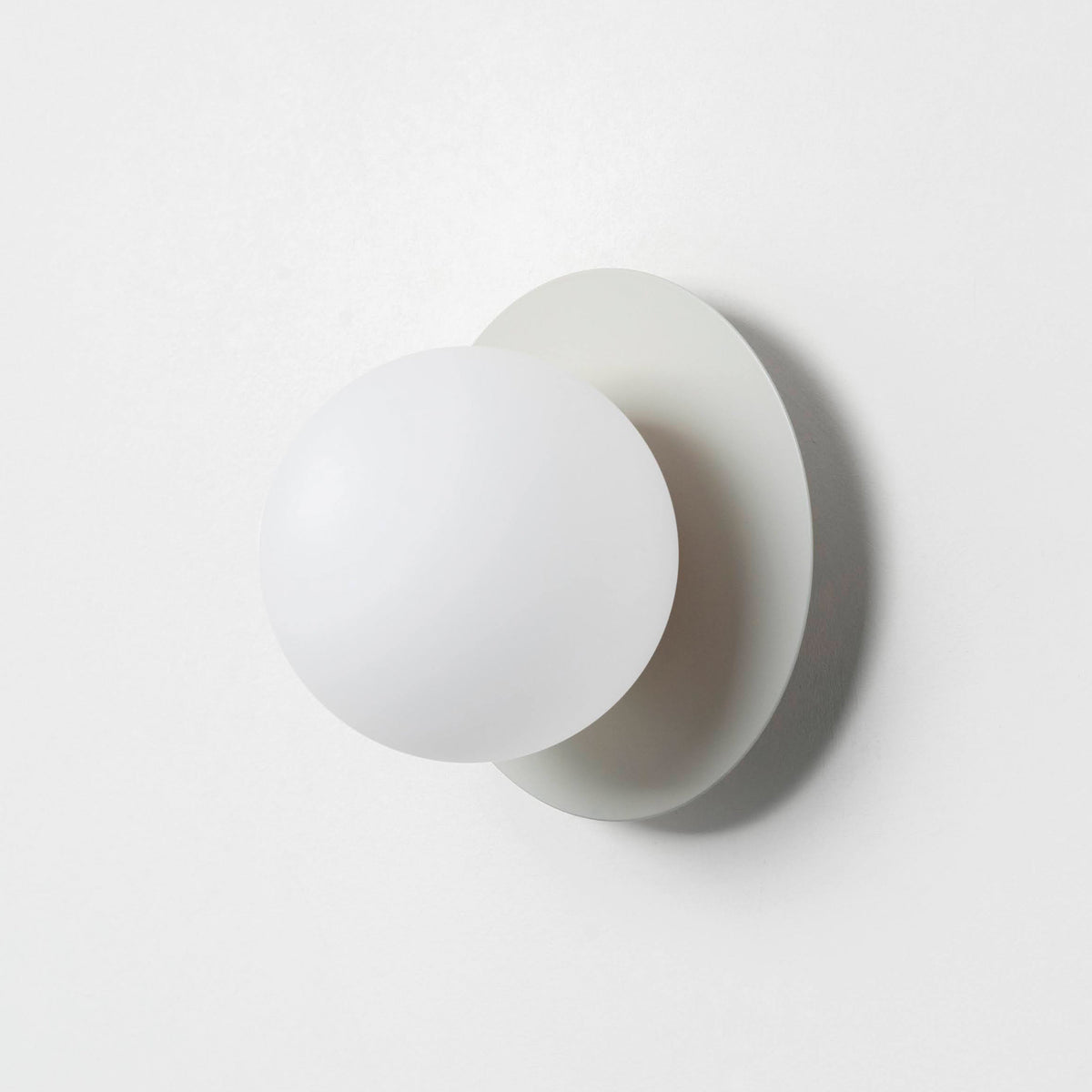 Sand grey opal disk wall light