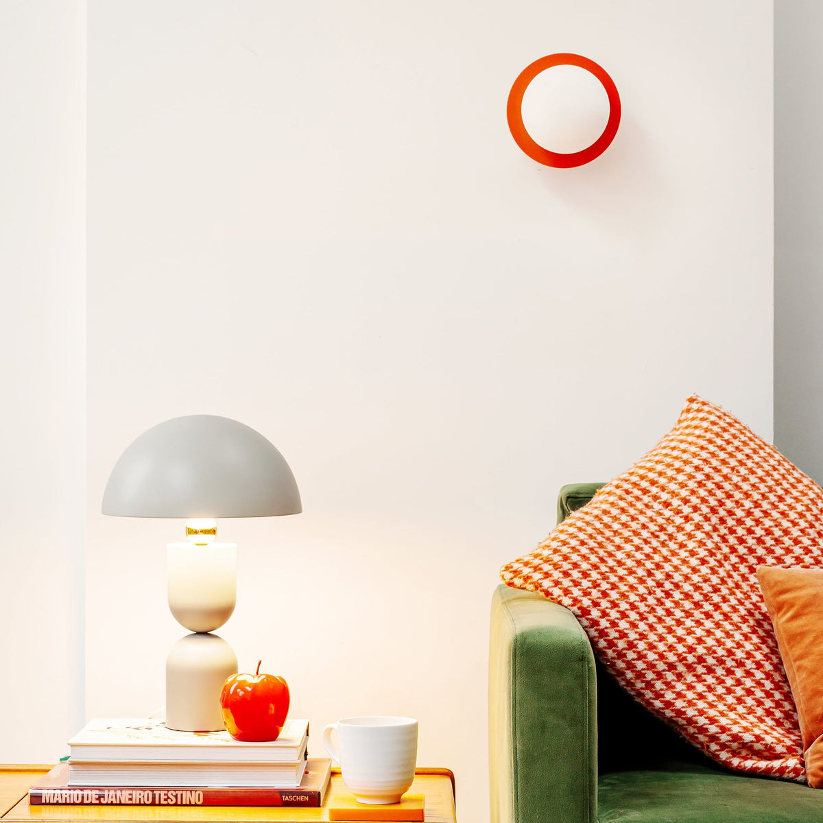 Opal Glass Disc Wall Light in Peel Orange