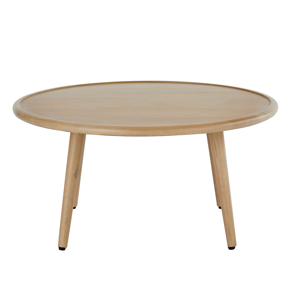 Small Wooden Round Coffee Table, Mango Wood with Oak Finish – Fishe and ...