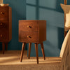 Scandinavian Dark Walnut Logan Narrow Bedside Table