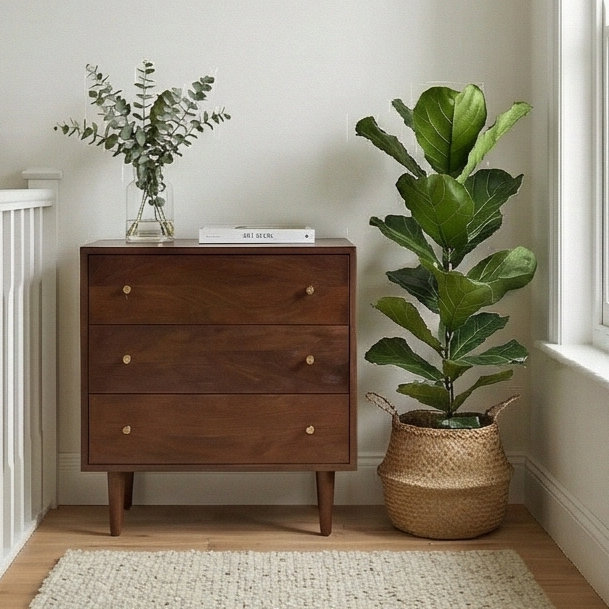Scandinavian Walnut Oslo Chest of 3 Drawers