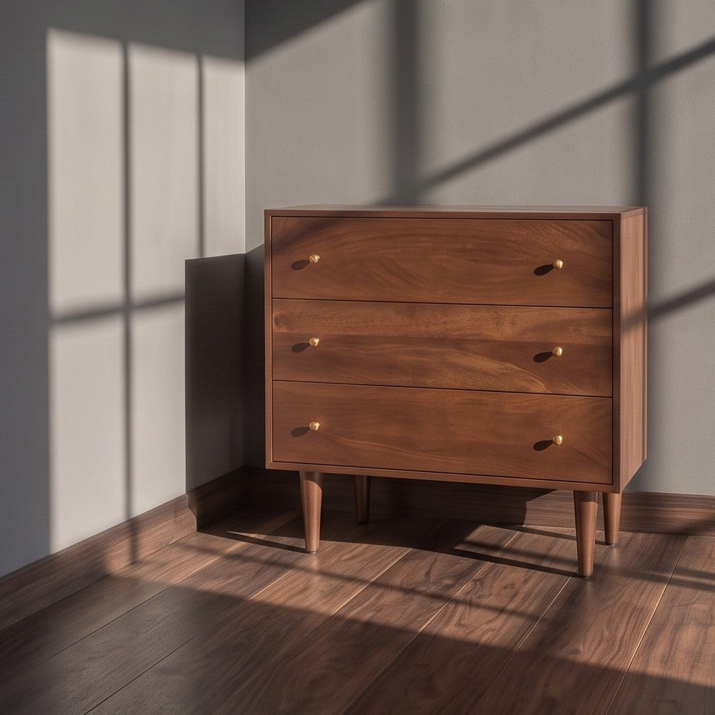 Scandinavian Walnut Oslo Chest of 3 Drawers