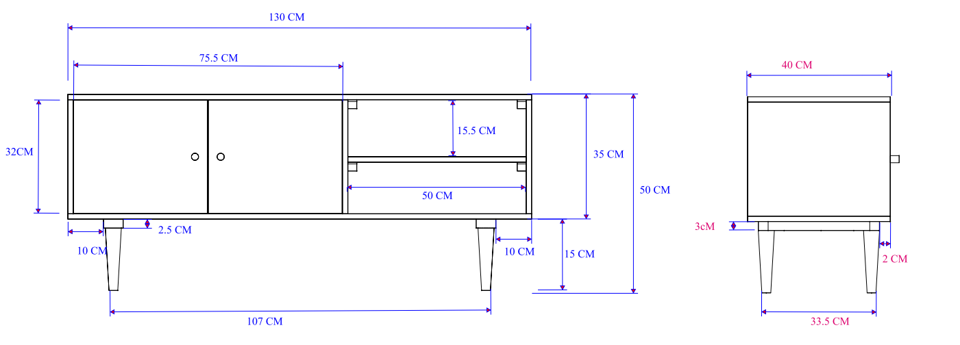 Scandinavian Walnut Oslo TV Stand