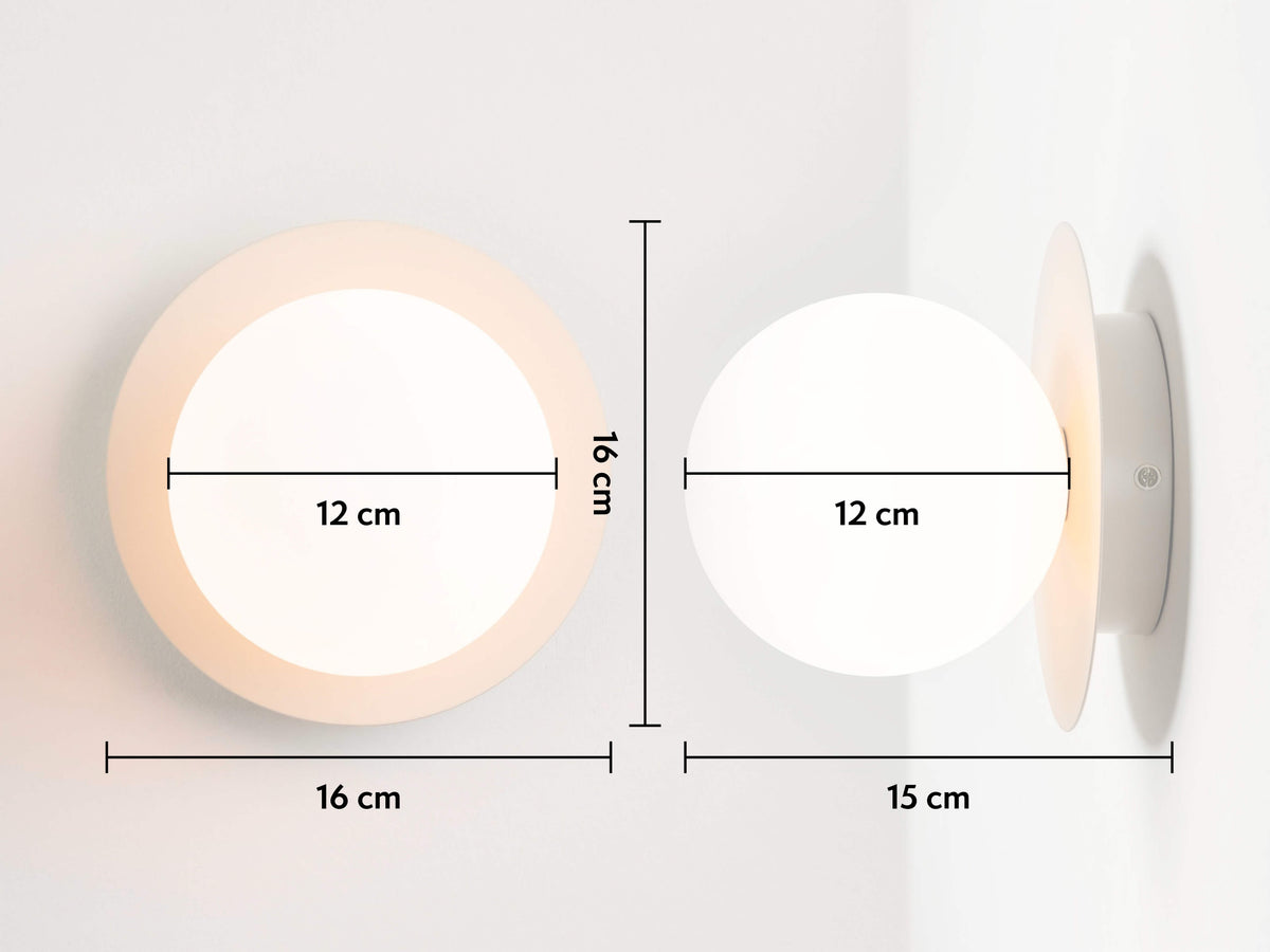 Sand grey opal disk wall light