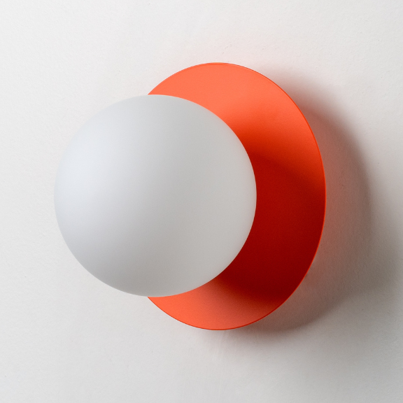 Opal Glass Disc Wall Light in Peel Orange