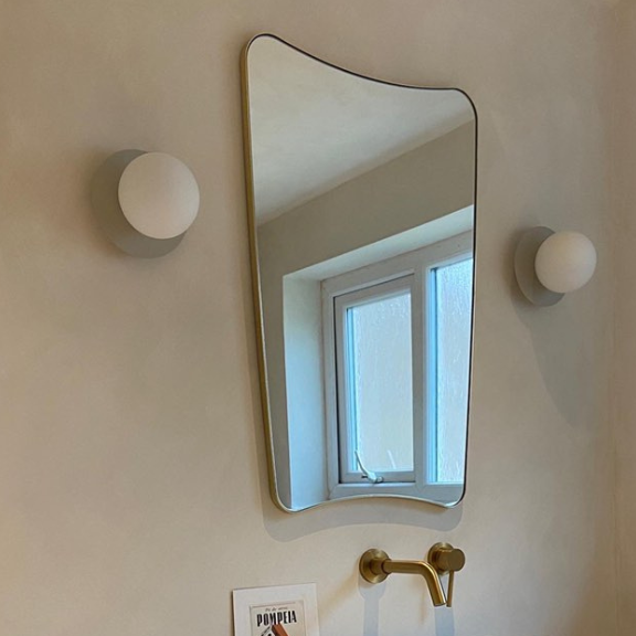 Sand grey opal disk wall light