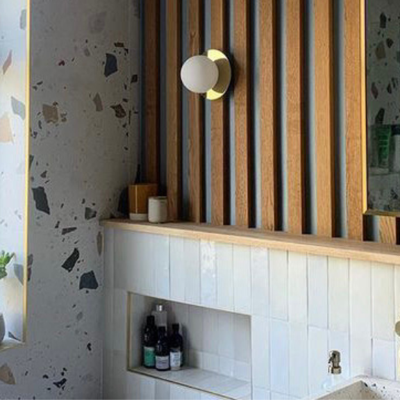 Polished Brass & Opal Globe Wall Light