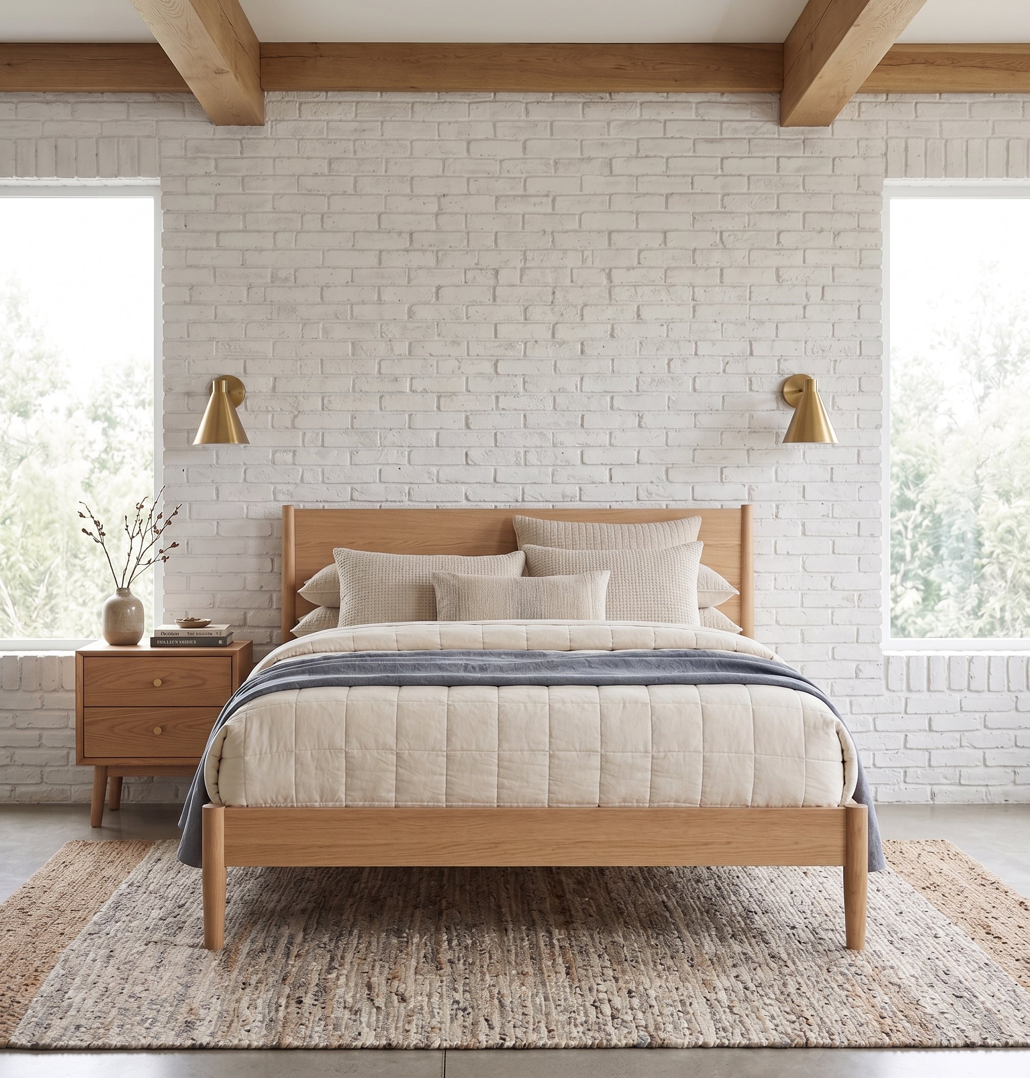 Wright Oak Double Bed Frame
