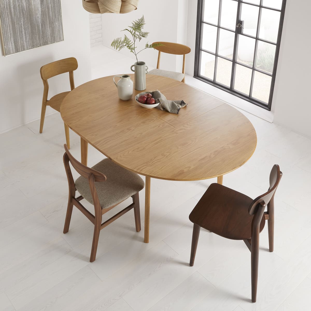 Wright Oak Round Extendable Dining Table