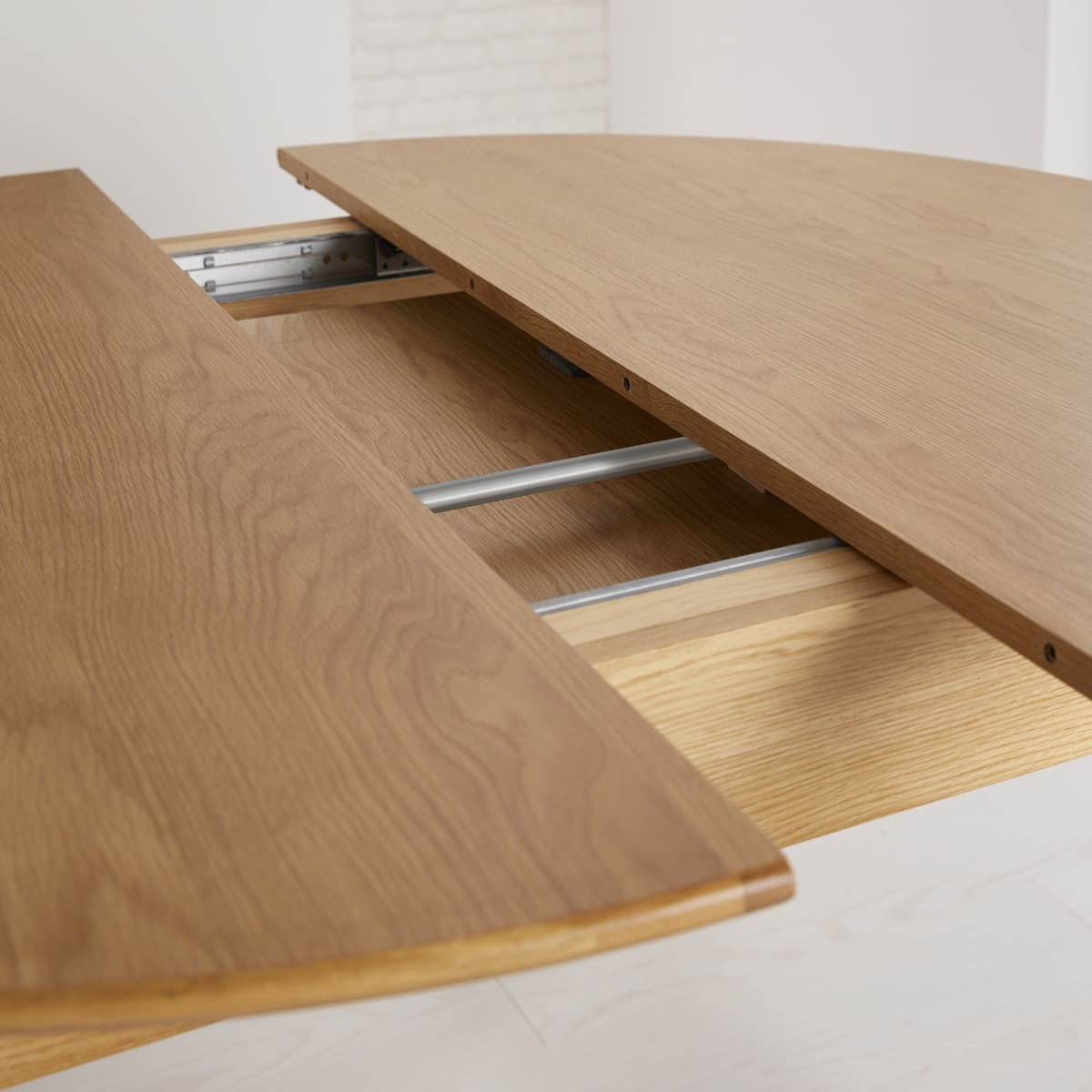 Wright Oak Round Extendable Dining Table