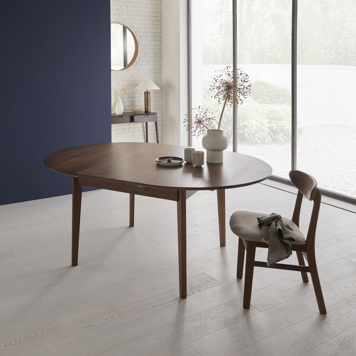 Round Extendable Walnut Wright Walnut Round Extendable Dining Table – Fishe and Lilly