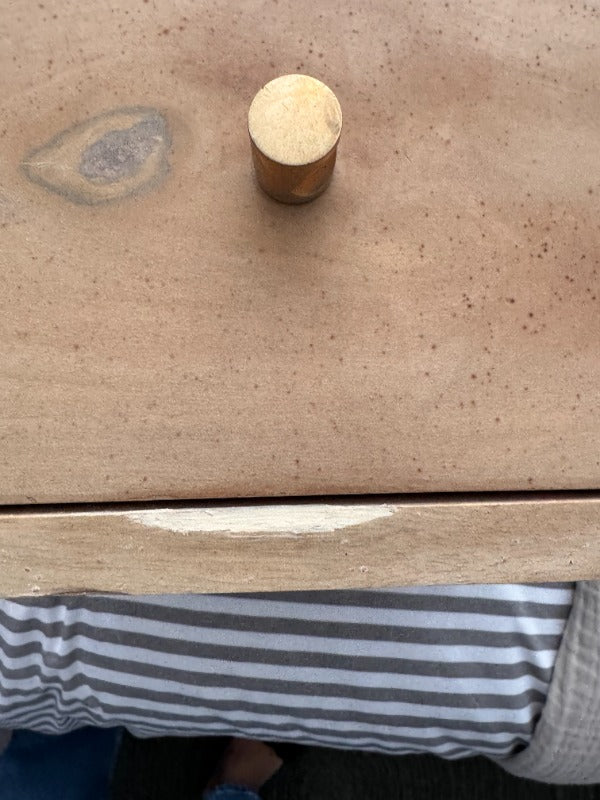 Minimalist Mango Wood Logan Narrow Bedside Table (Nicked)
