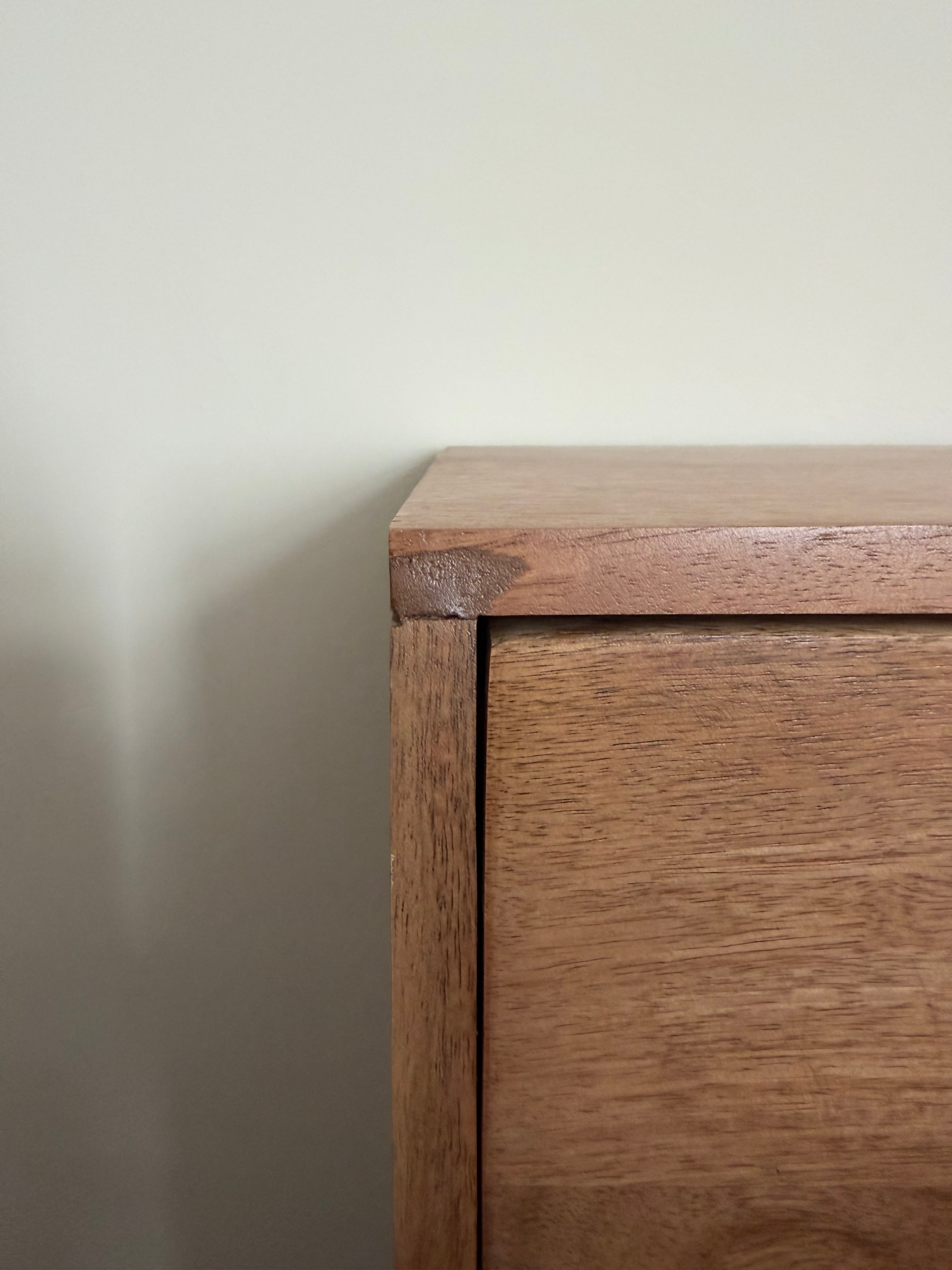 Scandinavian Light Walnut Oslo Chest of 3 Drawers (Small Colour Issue)
