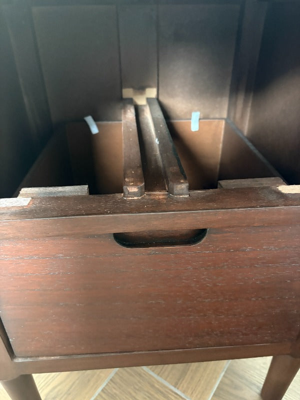 Norway Dark Walnut Wooden Bedside Table (Imperfect Drawers)
