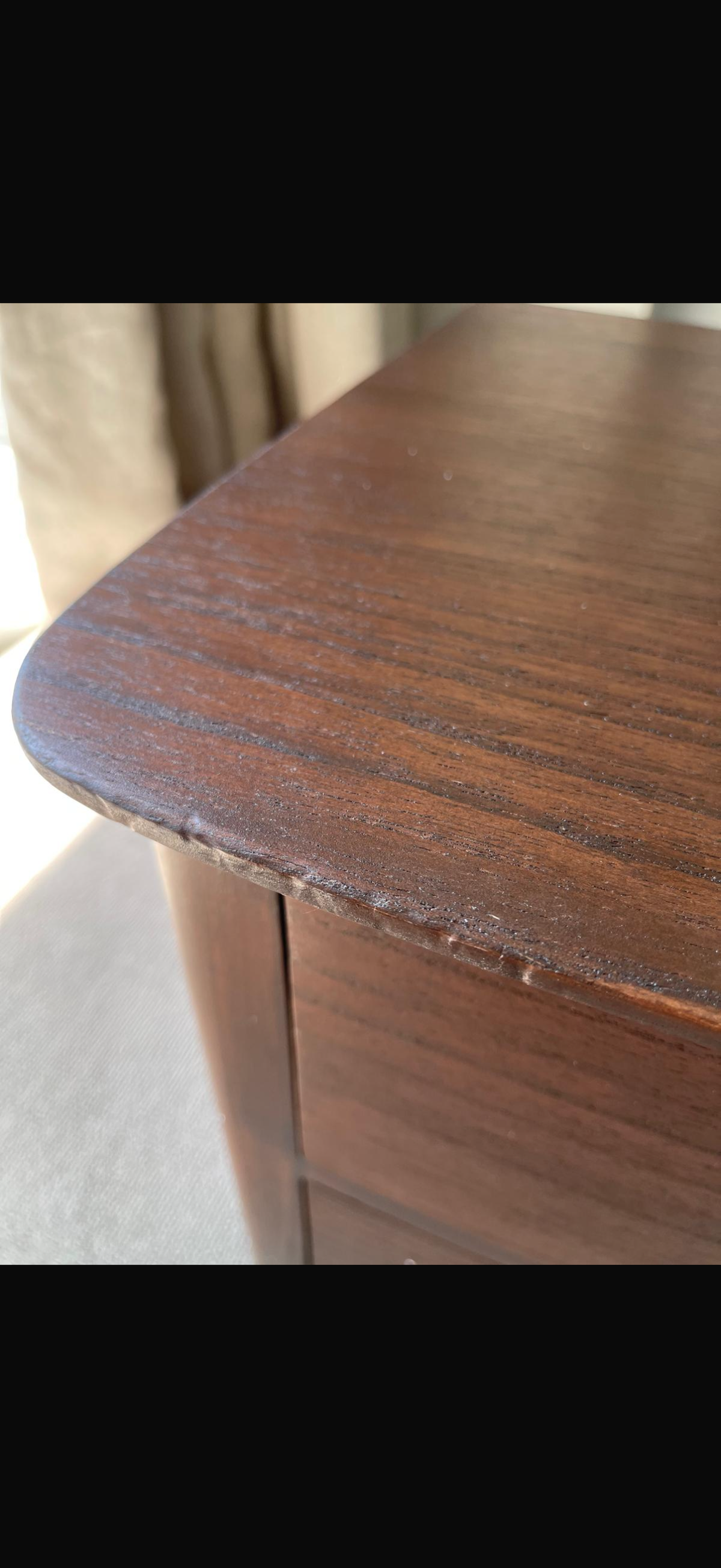 Norway Dark Walnut Wooden Bedside Table (Damaged)