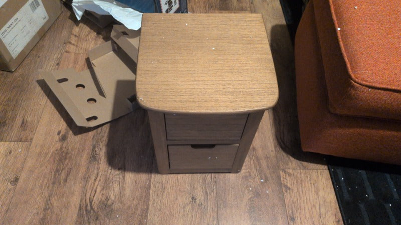 Norway Narrow Oak Bedside Table - Default Title (Damaged)