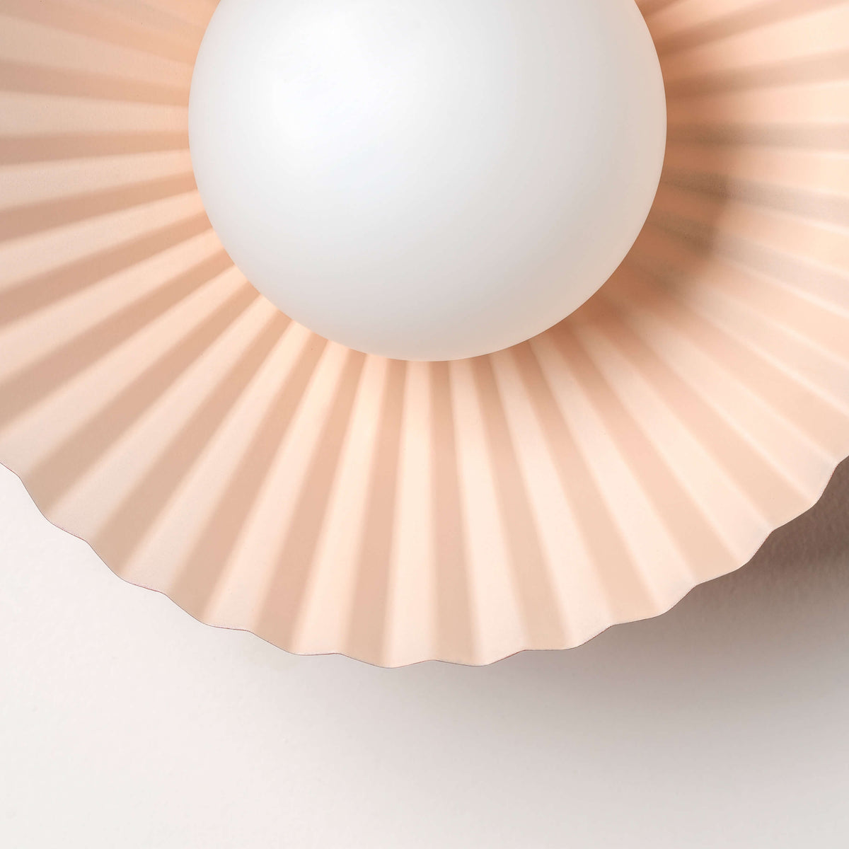 Burnt orange flush pleat wall light
