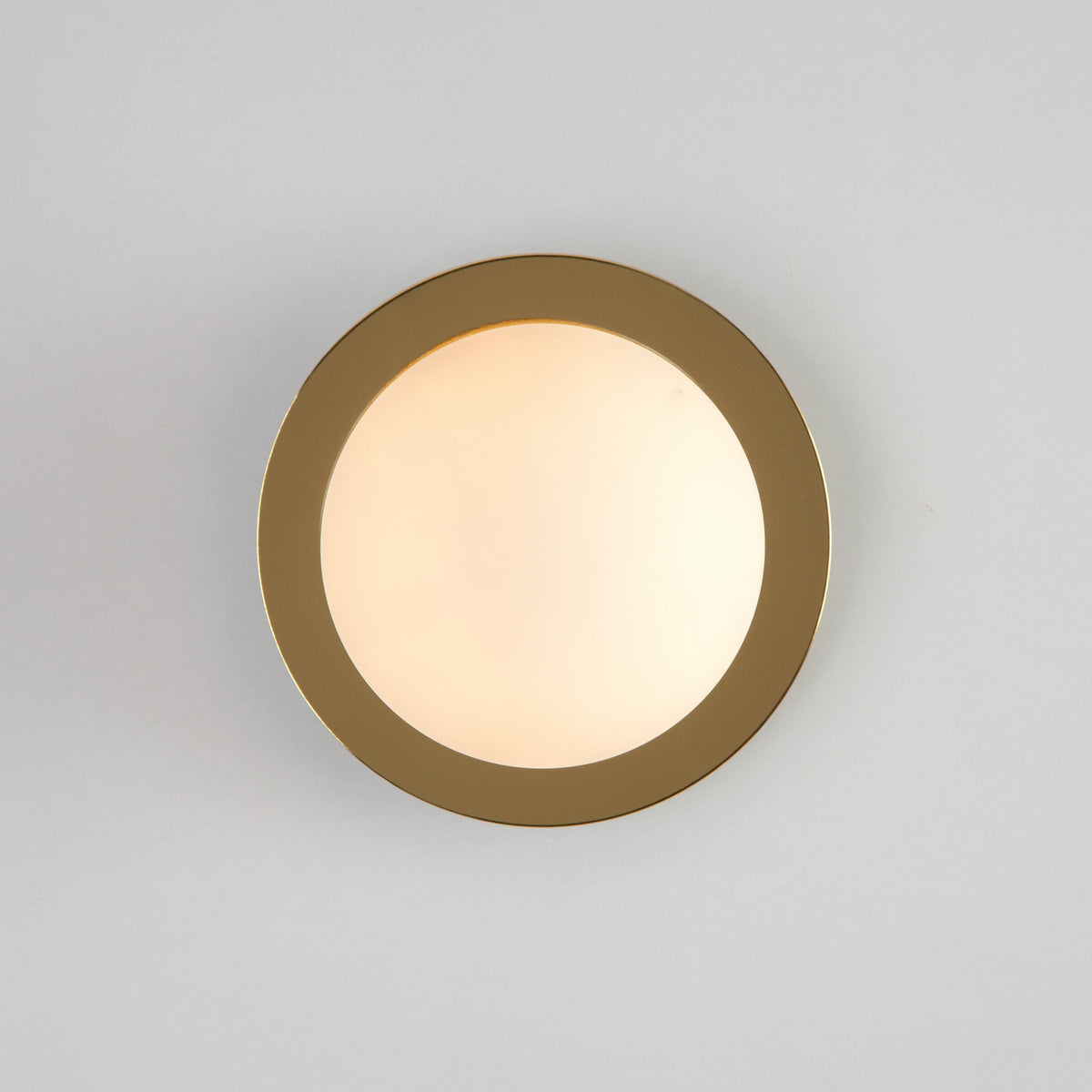 Polished Brass & Opal Globe Wall Light