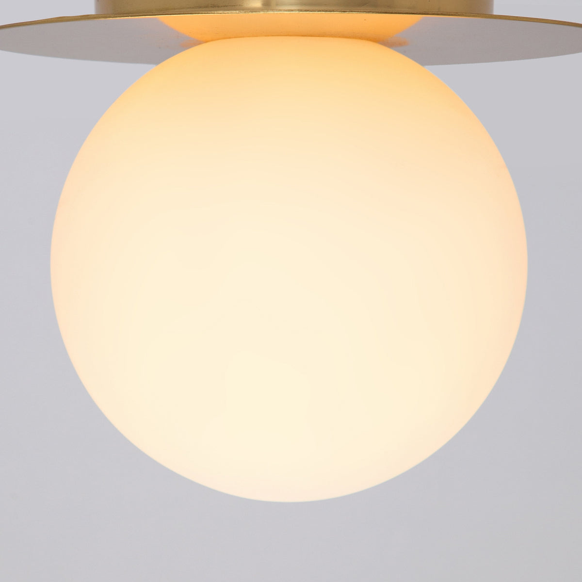 Polished Brass & Opal Globe Wall Light