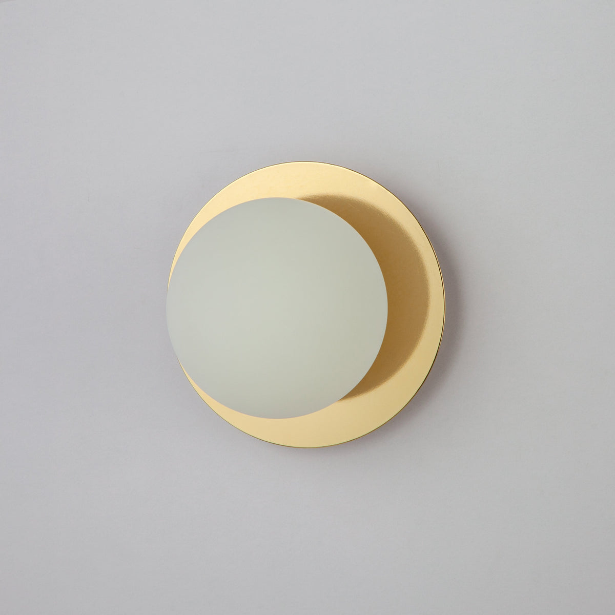 Polished Brass & Opal Globe Wall Light