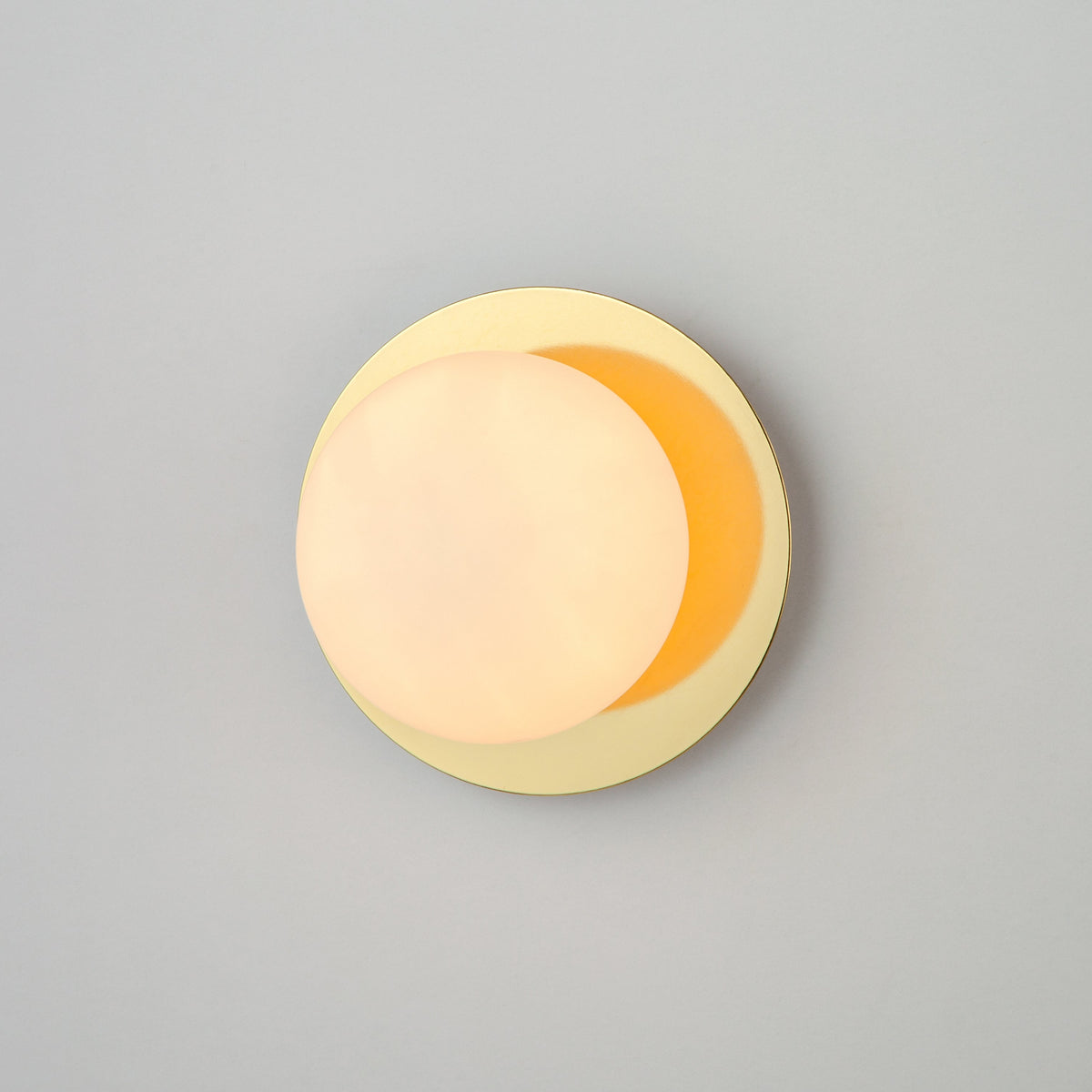 Polished Brass & Opal Globe Wall Light