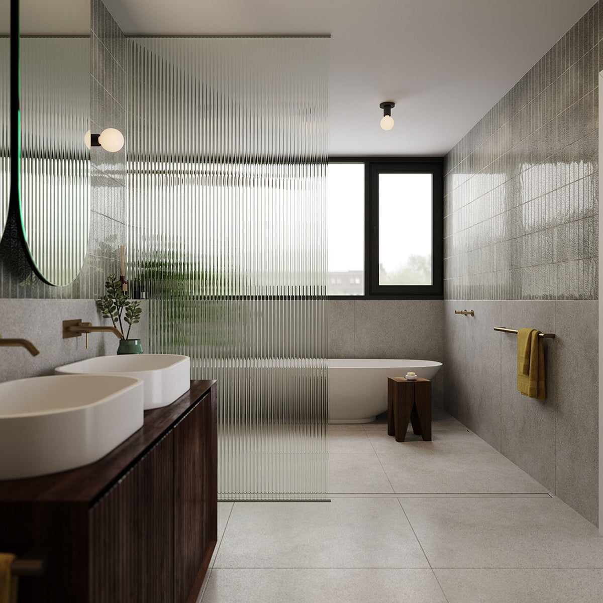 Lochan Wall Light in Brass + Sphere III