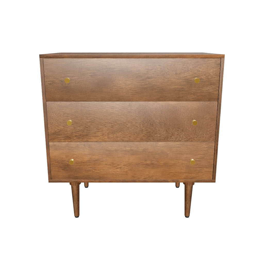 Solid Wood Oslo Walnut 3 Drawer Chests of Drawers